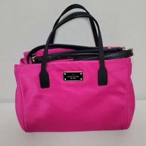 Kate Spade Hot Pink Small Nylon Tote Bag.